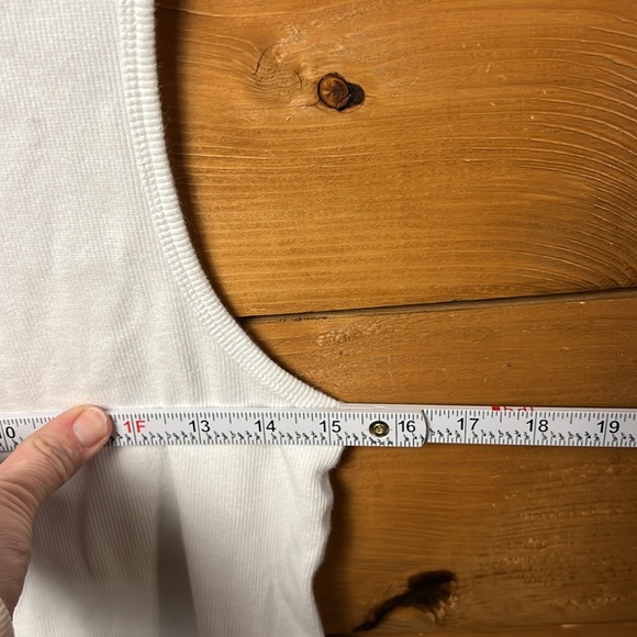 Zara tank top women’s white‎ Ribbed layering summer work out casual lg athletic - Picture 2 of 7